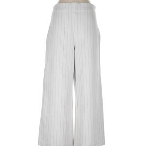 New York & Company White Pinstripe Wide Leg Pants